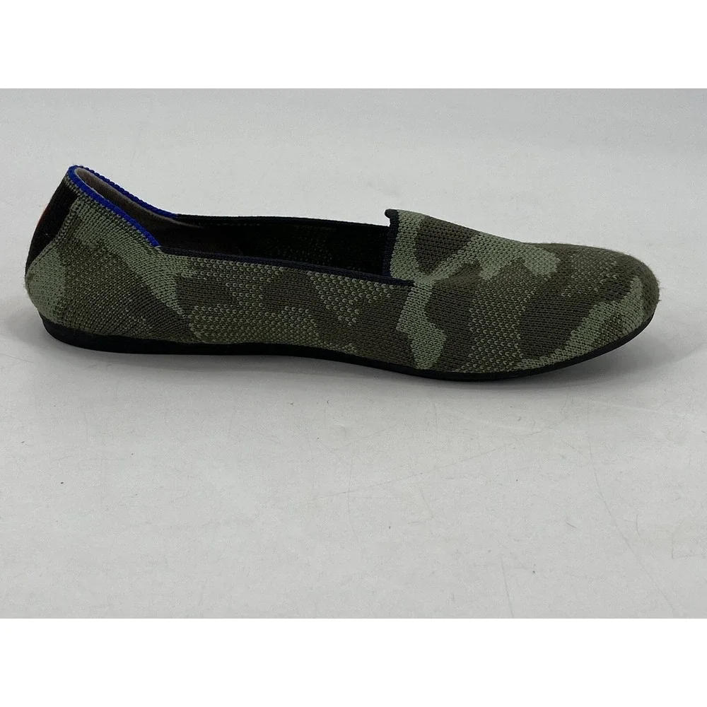 Rothy's‎ Size 3 Youth Olive Camo Textile The Kids Loafer Casual Flat Shoe